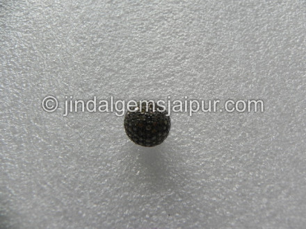 Diamond Studded Silver Ball Beads